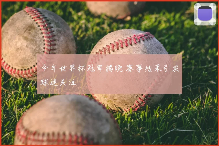 今年世界杯冠军揭晓 赛事结果引发球迷关注